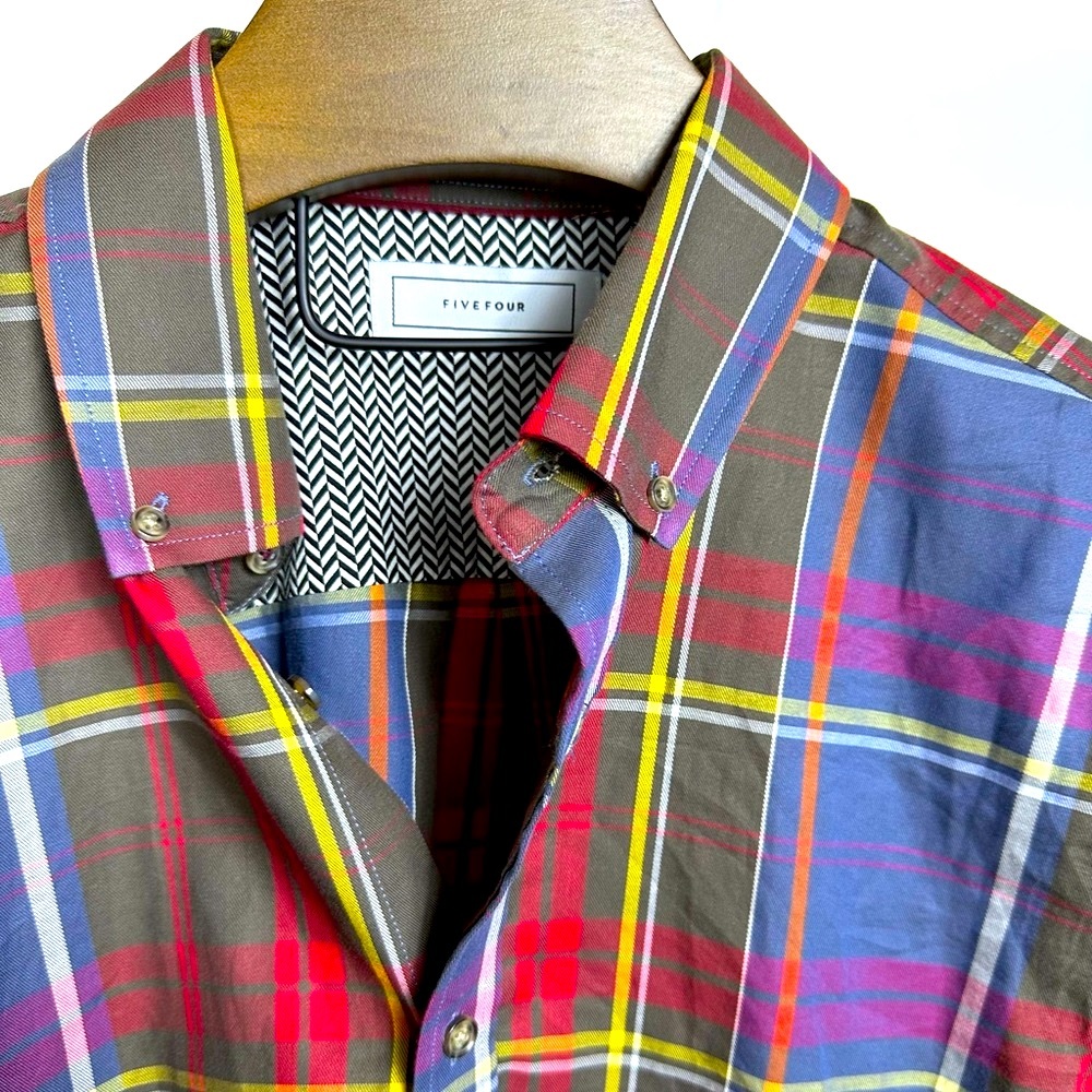 Five Four Plaid Button Down Dress Shirt